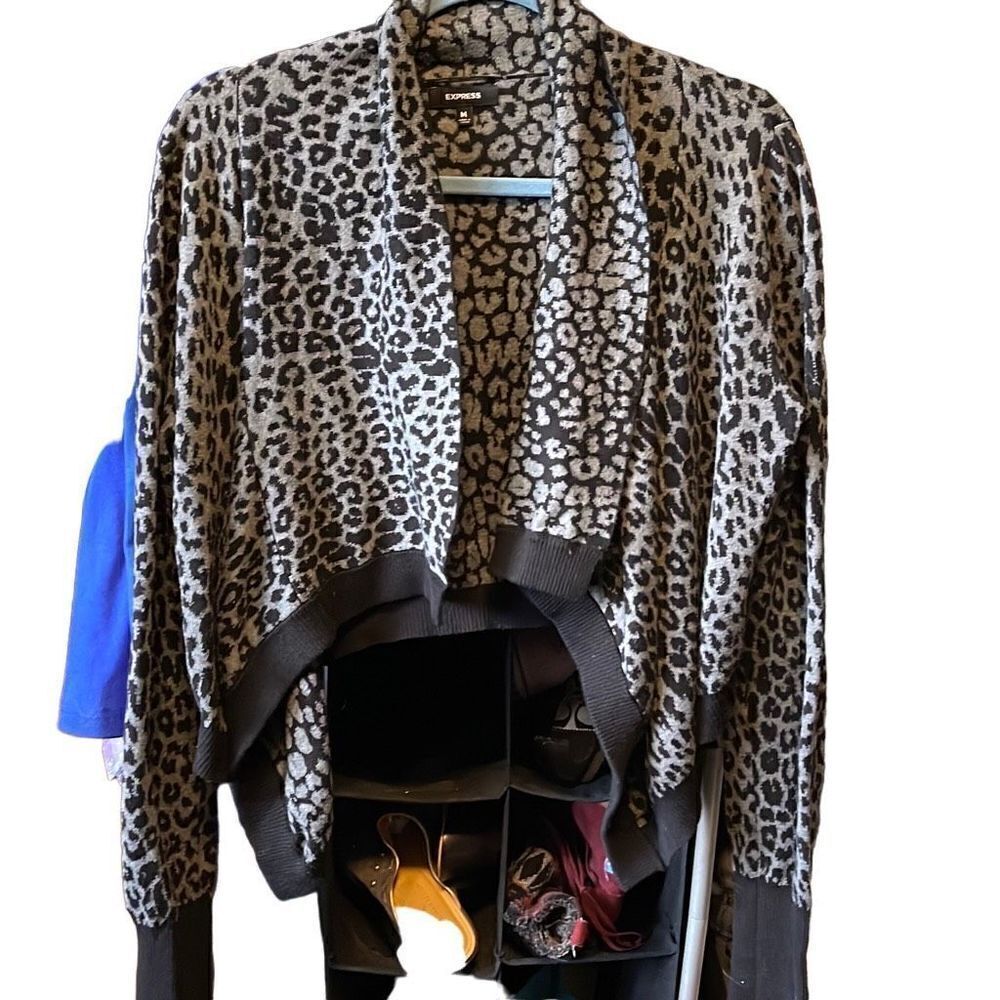 Express cheetah, print, cotton crop sweater, size medium